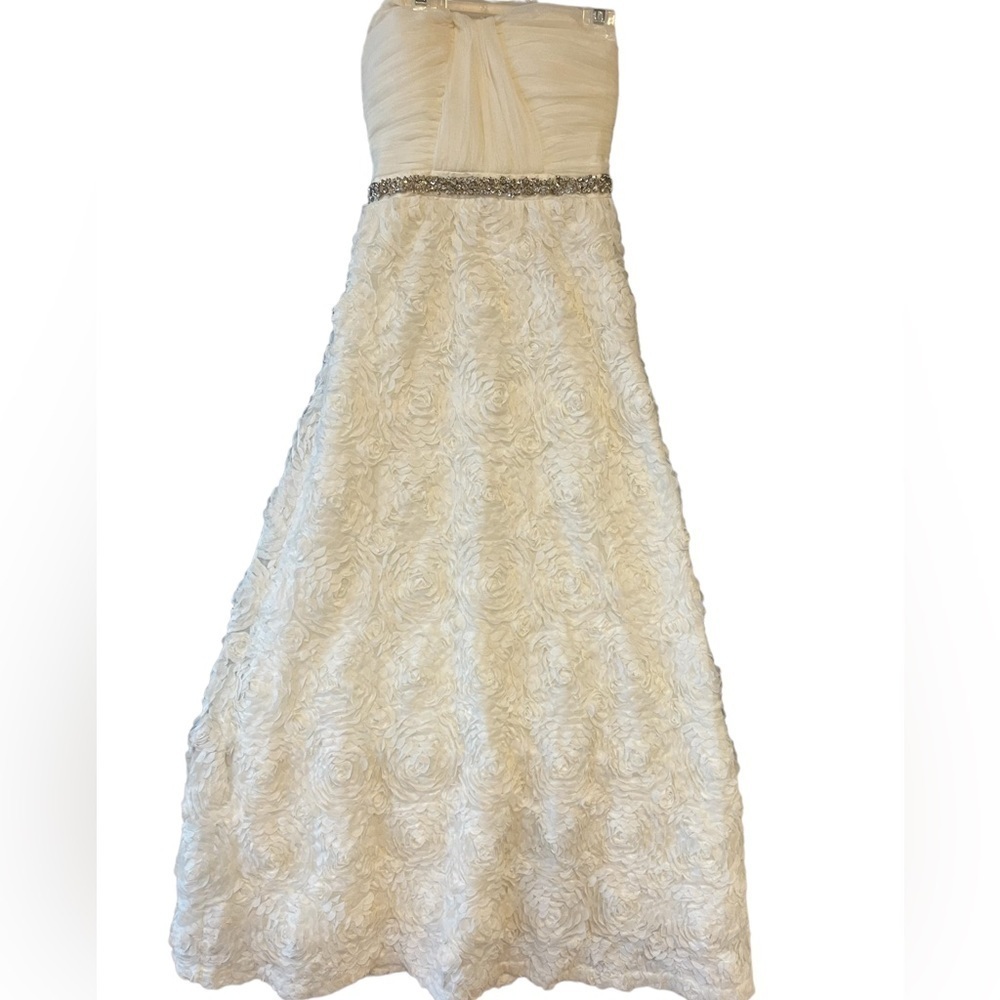 🔥NWT Beautiful ivory formal gown by As U Wish for prom/special occasion size 5